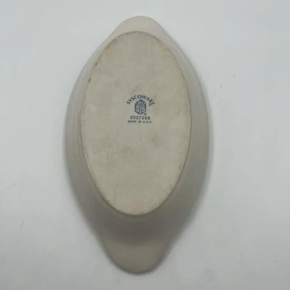 Vintage Syscoware White Ceramic Oval Au Gratin Baking Dish with Handles #5337258